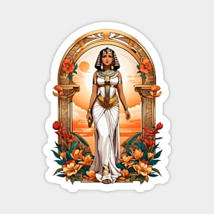 Cleopatra Queen of Egypt retro vintage floral design Magnet