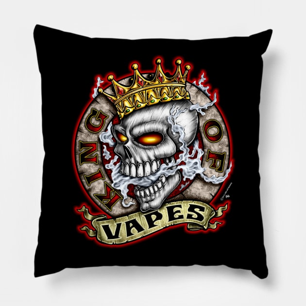 King Of Vapes (Dark Shirt) Pillow by linkartworks