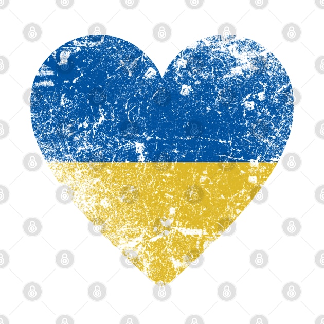 Ukraine Flag Heart, Distressed Style, Ukrainian Flag - Gift For Men, Women & Kids by Art Like Wow Designs