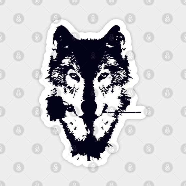 Wolf Face Magnet by kamalivan