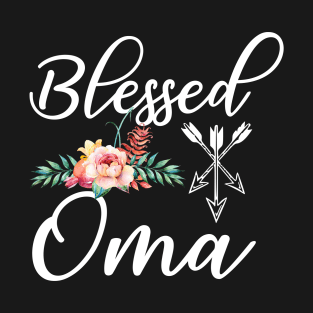 Blessed Oma T-Shirt With Floral, Heart Mother_s Day Gift T-Shirt