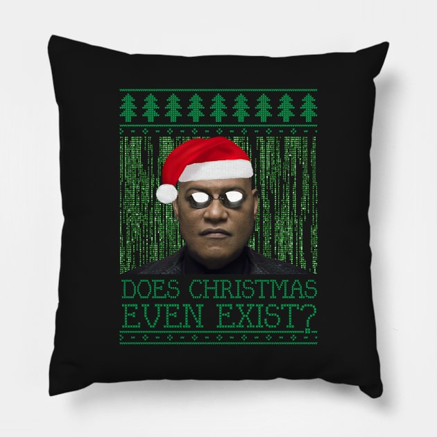 Matrix Morpheus Christmas Knit Pillow by Rebus28