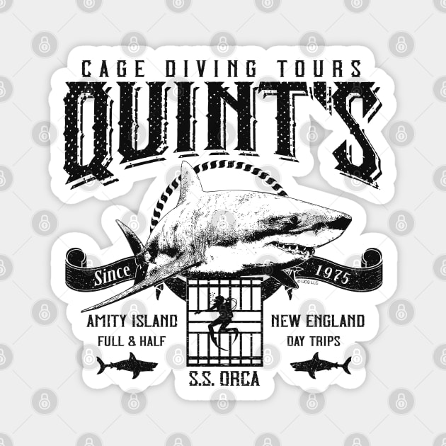 Quint's Cage Diving Tours Lts Magnet by Alema Art