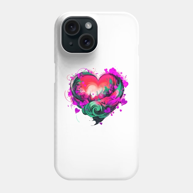 Heart Nouveau Design (Purple, Pink) Phone Case by Imagequest