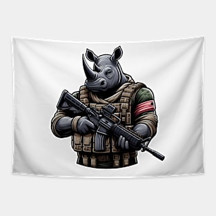 Tactical Rhino Tapestry