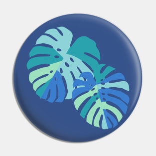 Monstera Leaves - Blue Pin