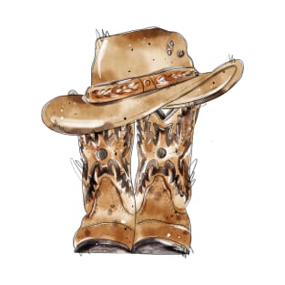 Cowboy hat with boots T-Shirt