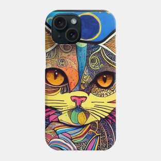 Beautiful color ornament cat. Phone Case