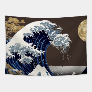 Aesthetic Japanese Art Wave Tapestry