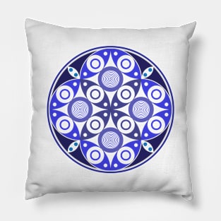 Circular Logic Blue 2 Pillow