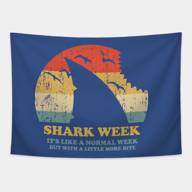 Shark Week - It's Like A Normal Week But With A Little More Bite Tapestry by Bigfinz