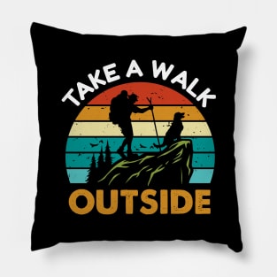 Take a Walk Outside Adventurous Dog Pillow