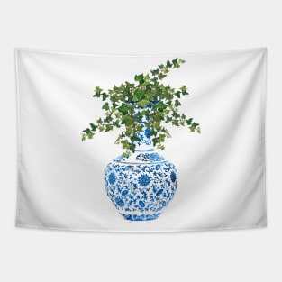 Chinese Ming Vase with Ivy Tapestry