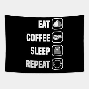 Eat Coffee Sleep Repeat Tapestry