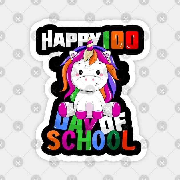 happy 100th day of school unicorn co Magnet by hadlamcom