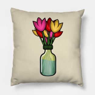 Green Flower Bottle Pillow