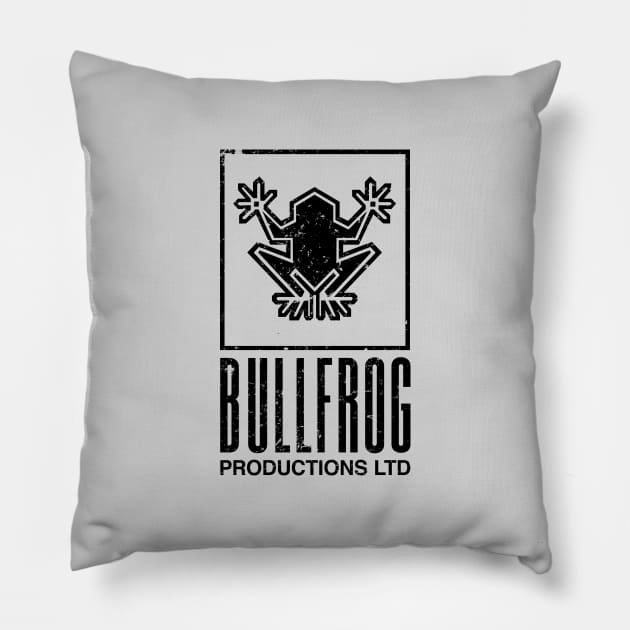 BULLFROG vintage black logo Pillow by FbsArts