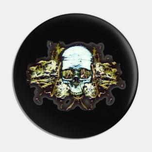 Skull surrounded by golden fog Pin