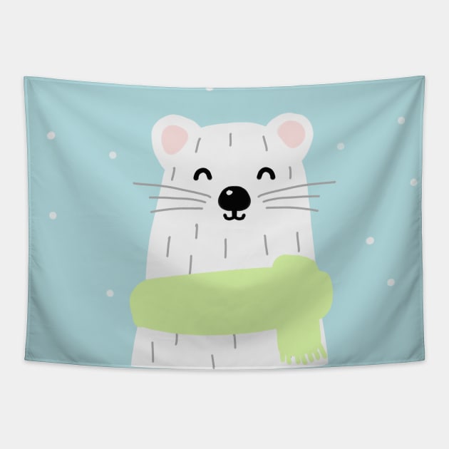 Christmas ermine Tapestry by Veyiive