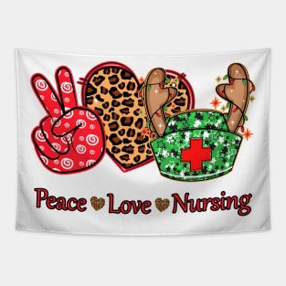 Peace Love Nursing Chirstmas Tapestry