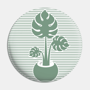 Green Monstera line Pin