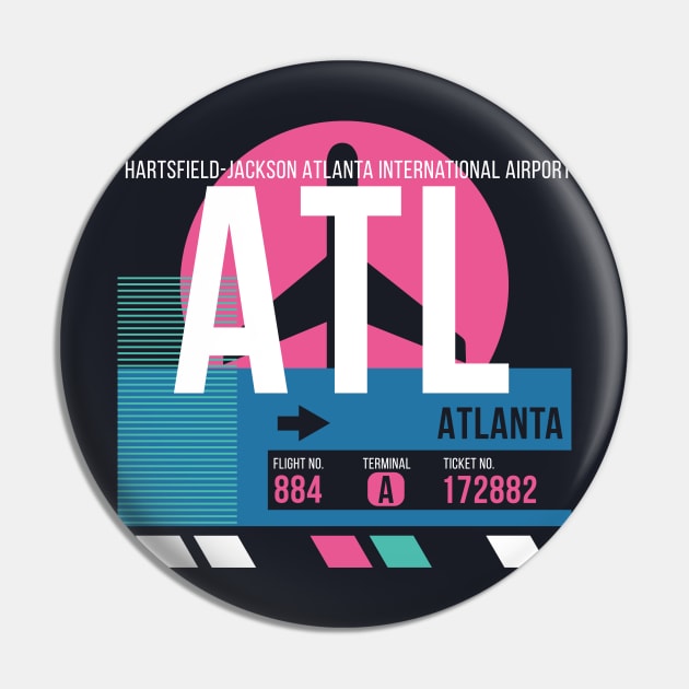 Atlanta (ATL) Airport // Sunset Baggage Tag Pin by Now Boarding