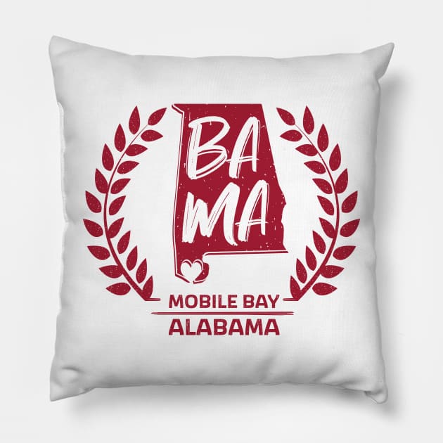 Bama Bay - Crimson Pillow by Limey Jade 