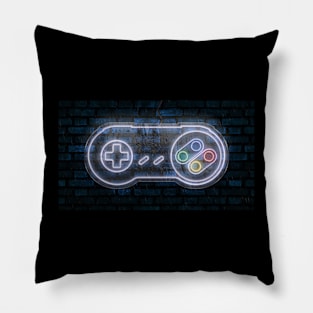 Neon Controller Light in the Rain Pillow