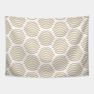 Gold hexagon lines Tapestry