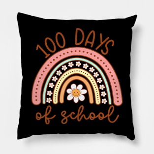 100Th Day Of School Teacher 100 Days Smarter Rainbow Pillow