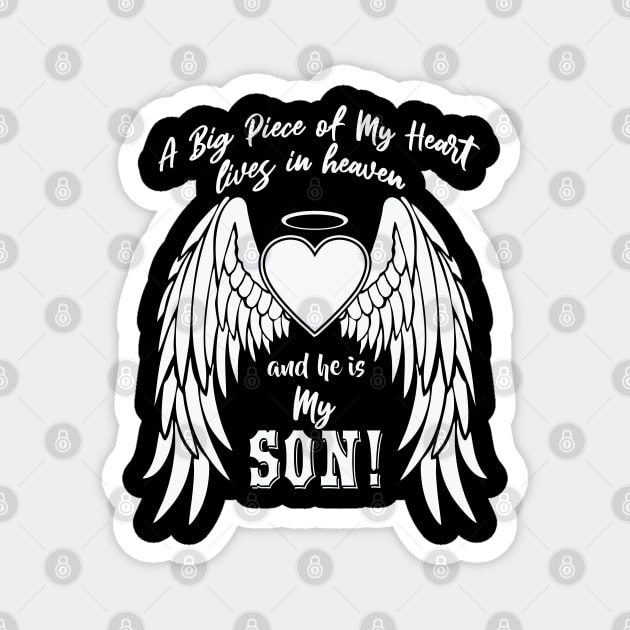 A Big Piece of My Heart Lives in Heaven, My Son Magnet by The Printee Co