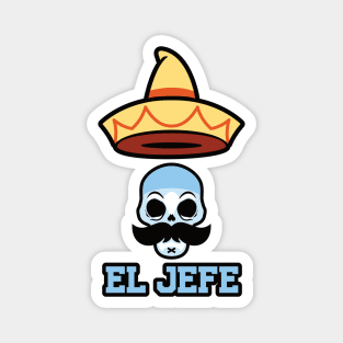 El Jefe Funny The Boss Skull Magnet