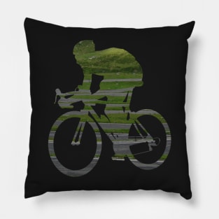 Cycling racing bike driving through steep serpentines Pillow