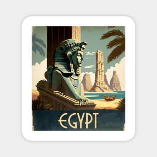 Egypt Ancient Ruins Vintage Travel Art Poster Magnet