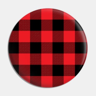 Red Tartan - Classic Colorful Graphic Stripes Pin