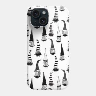 Christmas Gnomes Black White Phone Case