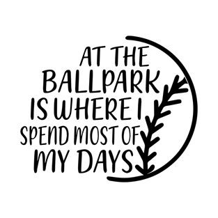 At the Ballpark is Where I Spend Most of My Days T-Shirt