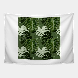 Monstera Pattern - Lime Green Tapestry