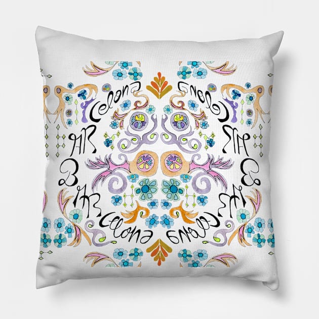 Barcelona - Art Nouveau Pillow by Claudia-Brueggen