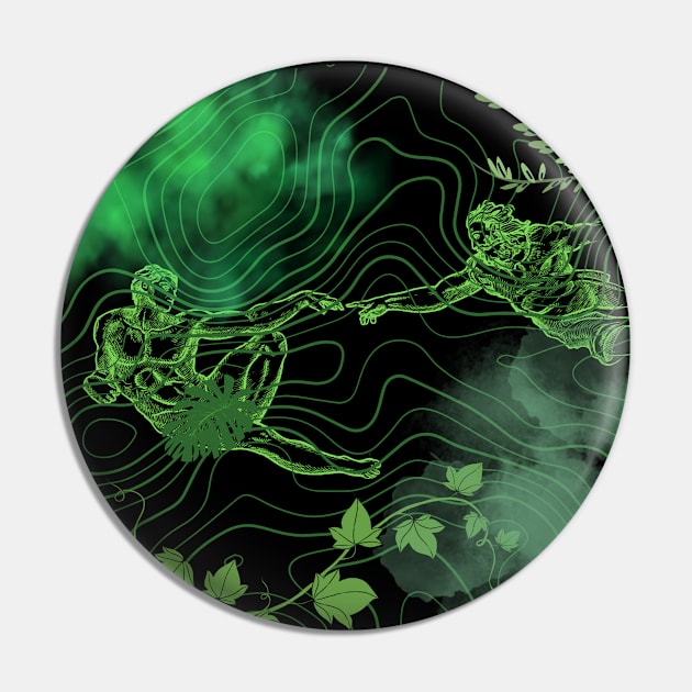 Green Digital Arts Renaissance Pin by Horrorsci