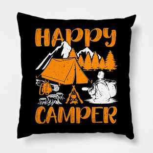 Happy Camper - Camping Shirt for Men Women and Kids Pillow