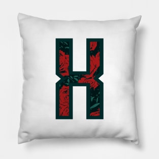 Modern Rose Floral Initial Name Alphabet - Letter X Pillow