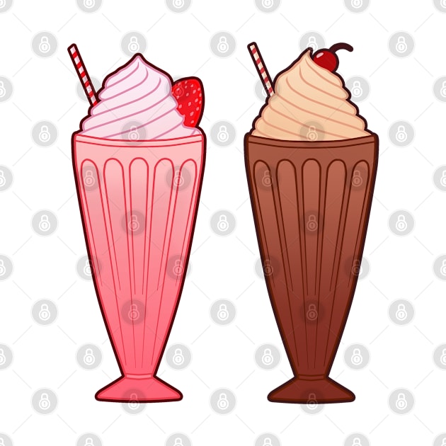 Strawberry and Chocolate Milkshakes by leoleon