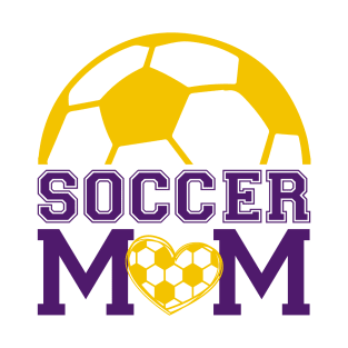 Soccer Mom purple and yellow Fan Cheerleader T-Shirt