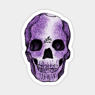 Pixelated Purple Skull Art Magnet