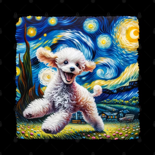 Starry Poodle Portrait - Dog Portrait by starry_night