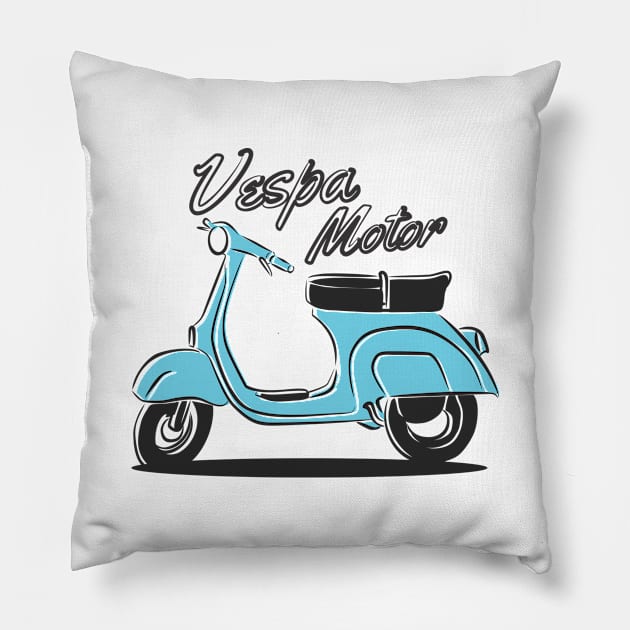 The Blue Vespa Motor Pillow by HartDesain