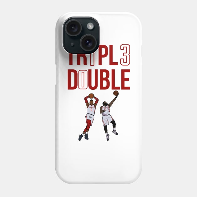 Triple Double 'James Harden X Russell Westbrook' NBA Houston Rockets Phone Case by xavierjfong