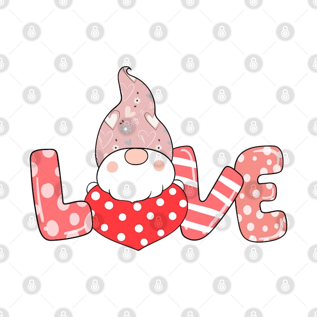 Valentine's Day Gnome Love Funny Gifts All You Is Love Gnome by Marcekdesign