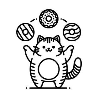 Cat Juggling Donuts T-Shirt